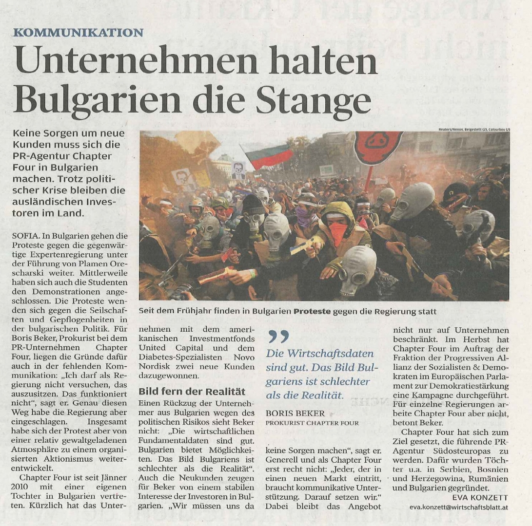 Interview with Wirtschaftsblatt: Bulgaria – beyond the common stereotypes